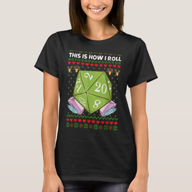 D20 Así es como ruedo Jersey Feo de Navidad RPG (Anverso)
