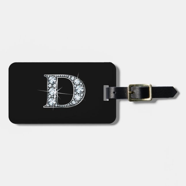D Etiqueta de portaequipajes "Diamond Bling" (Frente Horizontal)