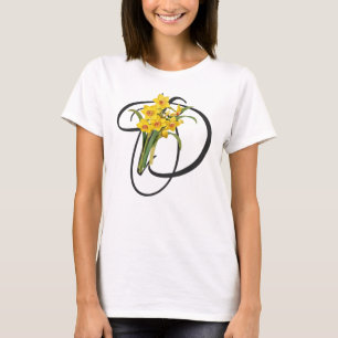 D inicial, camiseta de Daffodils de época