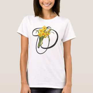 D inicial, camiseta de Daffodils de época