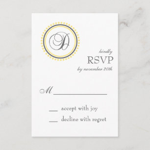 D Tarjetas RSVP de Círculo de puntos monogramo (am