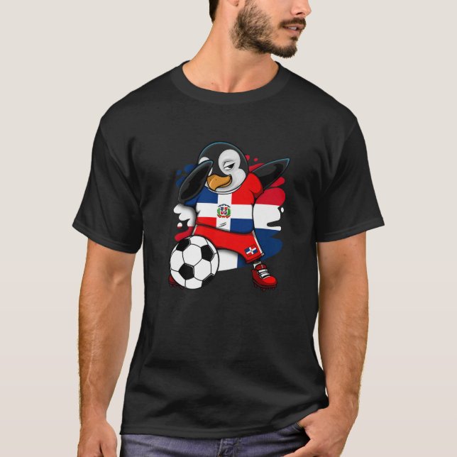 Dab Penguin Dominican Republic Soccer Fans Jersey (Anverso)