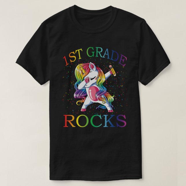 Dabbing 1.ᵉʳ profesora unicornio camiseta 1er día  (Diseño del anverso)