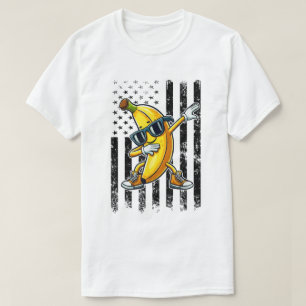 Dabbing Banana Retro Camisa de la Bandera de Estad