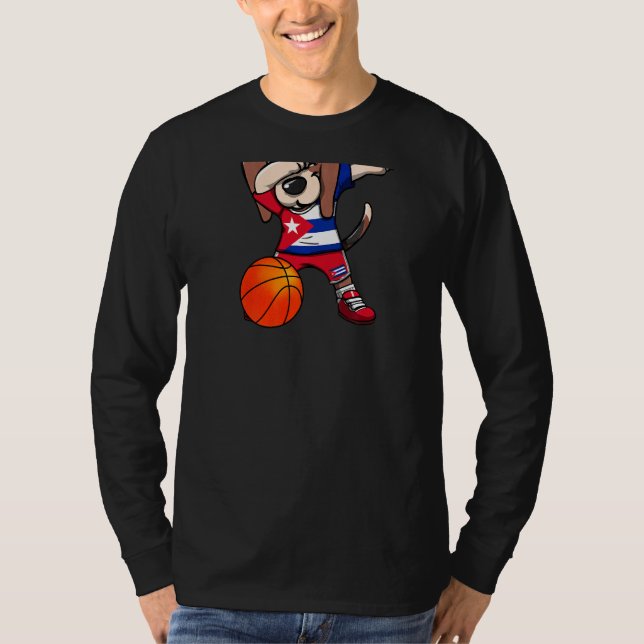 Dabbing Beagle Dog Cuba Jersey Cuba Basketball Sp (Anverso)