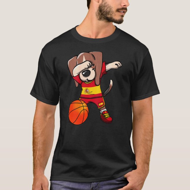 Dabbing Beagle Dog España Jersey Baloncesto españo (Anverso)