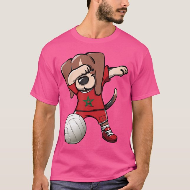 Dabbing Beagle Dog Morocco Jersey Voleibol marroqu (Anverso)