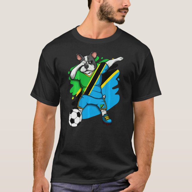 Dabbing Bulldog francés Tanzania Fans Jersey (Anverso)