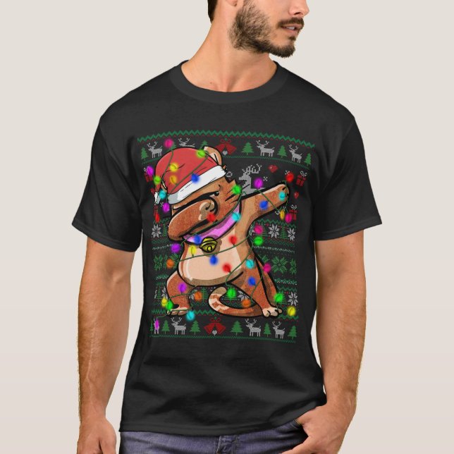 Dabbing Cat Fairy Ilumina Navidades feos Sweater C (Anverso)