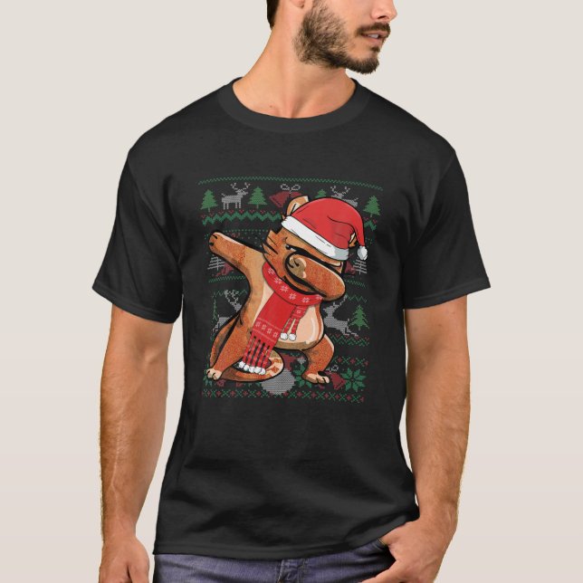 Dabbing Cat Ugly Christmas Sweater Funny Party Cos (Anverso)