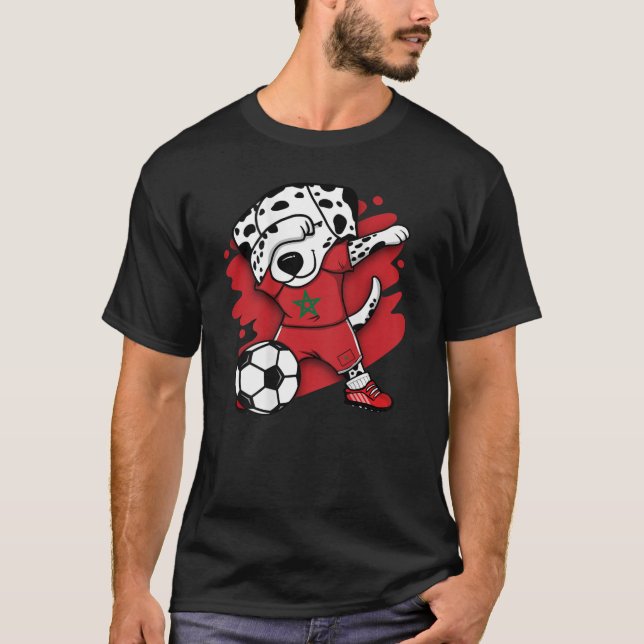 Dabbing Dalmatian Morocco Soccer Fans Jersey Footb (Anverso)