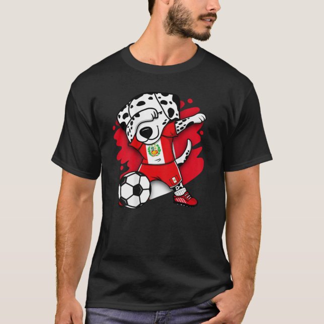Dabbing Dalmatian Peru Soccer Fans Jersey Peruvian (Anverso)