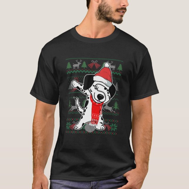 Dabbing Dalmatian Ugly Christmas Sweater Party Cos (Anverso)