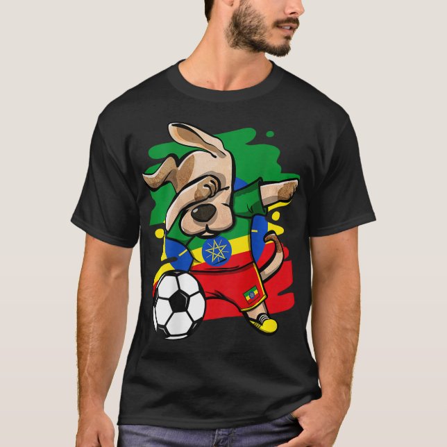 Dabbing Dog Ethiopia Soccer Fans Jersey Ethiopian  (Anverso)