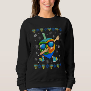 Dabbing Dreidel Ugly Hanukkah Sweater Navidad