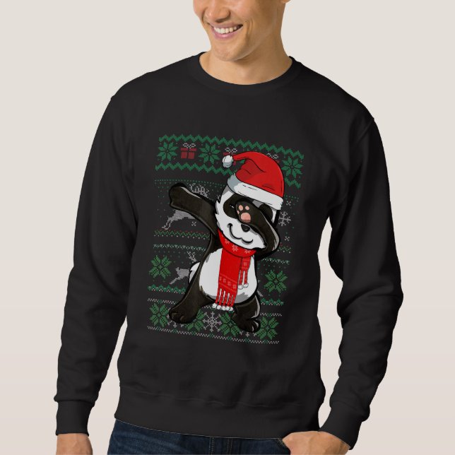 Dabbing Panda Navidades feos Sweater Funny Fiesta  (Anverso)