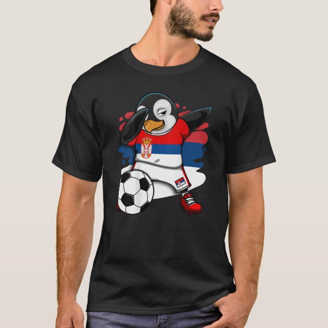 Dabbing Penguin Serbia Soccer Fans Jersey Football (Anverso)