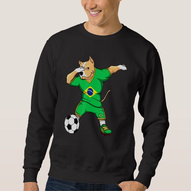 Dabbing Pitbull Brasil Fans Jersey Brasileño (Anverso)