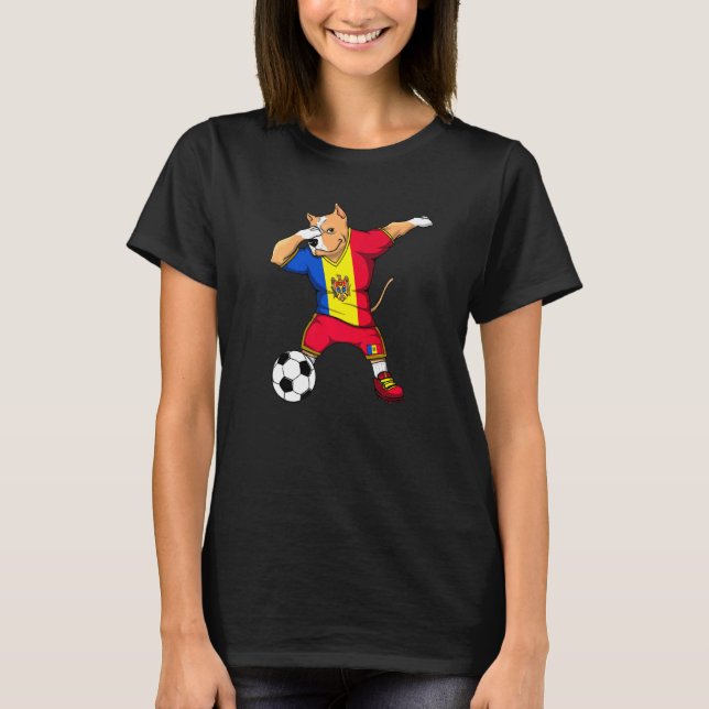 Dabbing Pitbull Fans de Fútbol de Moldavia Jersey  (Anverso)