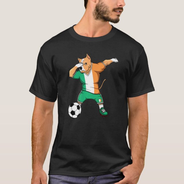 Dabbing Pitbull Irlanda Fans de Fútbol Jersey Irla (Anverso)
