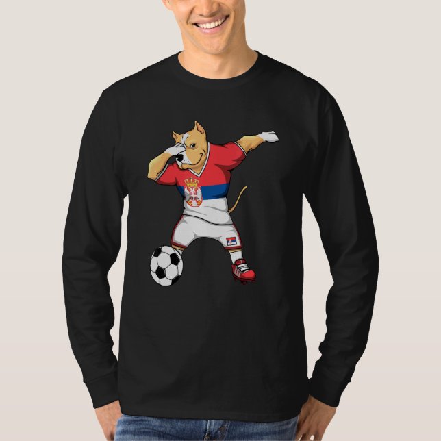 Dabbing Pitbull Serbia Fans Jersey Serbia (Anverso)