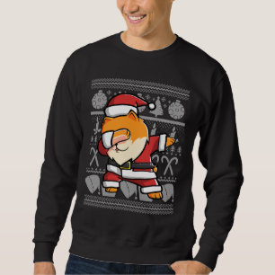 Dabbing Pomerania Feo Navidades Sweater Graphic