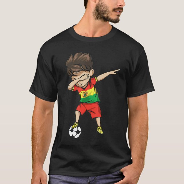 Dabbing Soccer Boy Bolivia Jersey Shirt - Bolivian (Anverso)