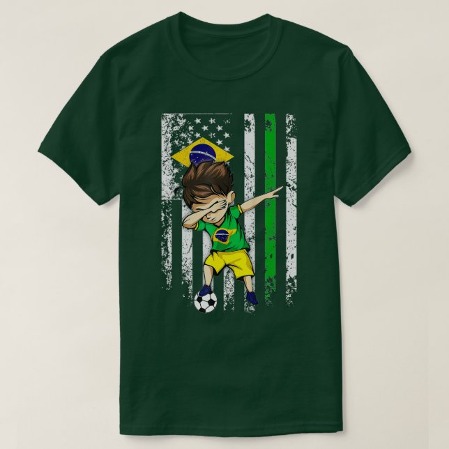 Dabbing Soccer Boy Brazil Jersey - brasileño (Diseño del anverso)