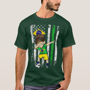 Dabbing Soccer Boy Brazil Jersey - brasileño