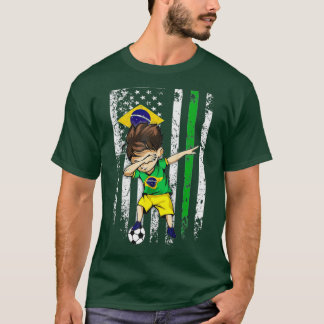 Dabbing Soccer Boy Brazil Jersey - brasileño