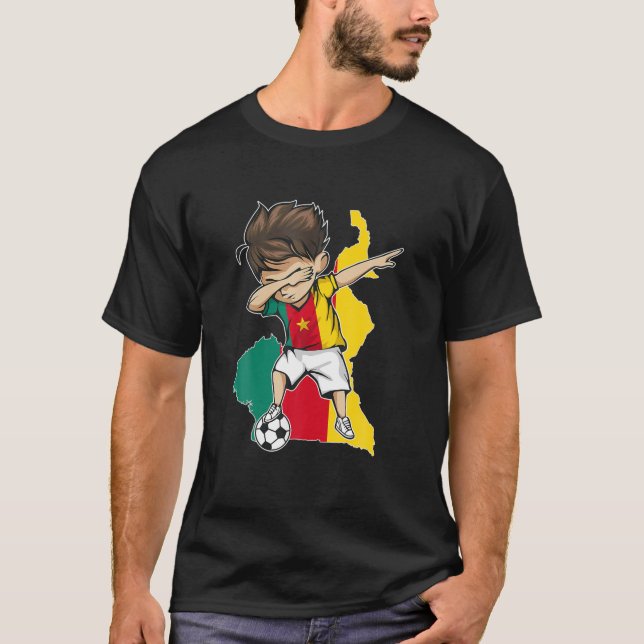 Dabbing Soccer Boy Cameroon Jersey - Mapa de Camer (Anverso)