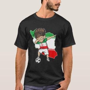 Dabbing Soccer Boy Iran Jersey - Iran Map Flag