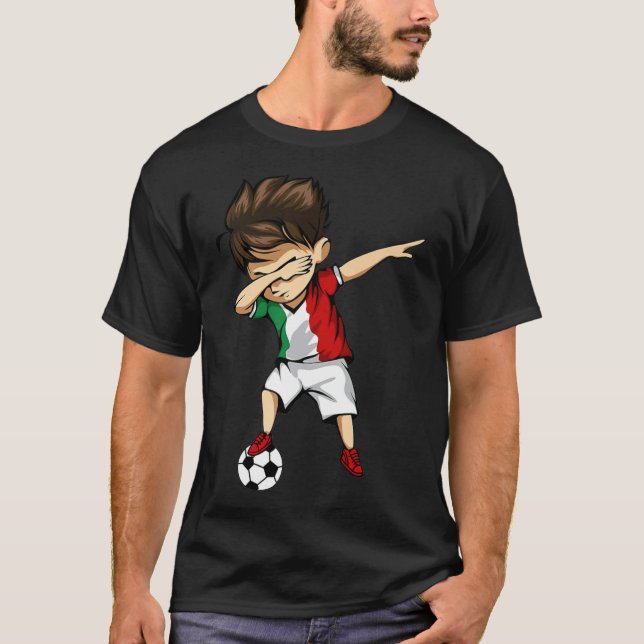 Dabbing Soccer Boy Italia Jersey chica italiano (Anverso)