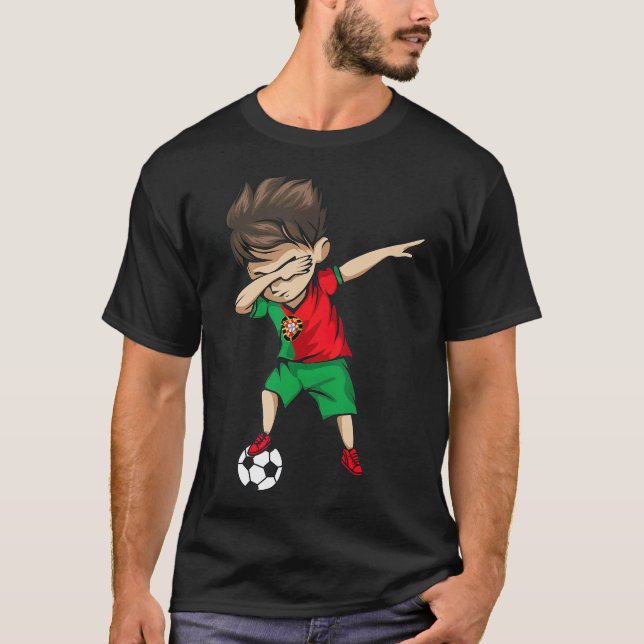 Dabbing Soccer Boy Portugal Jersey Portugal (Anverso)