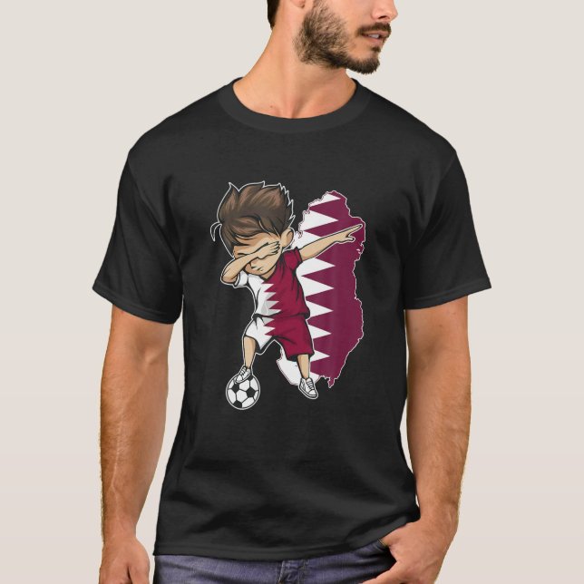 Dabbing Soccer Boy Qatar Jersey - Bandera de mapa  (Anverso)