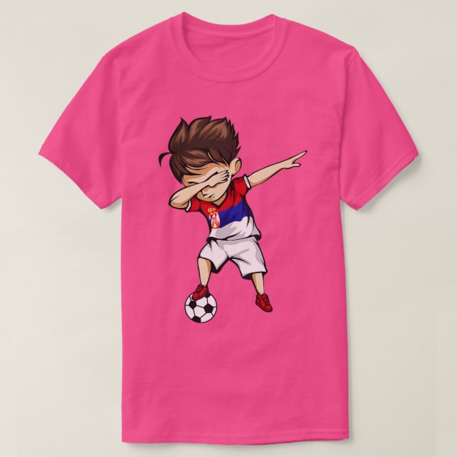 Dabbing Soccer Boy Serbia Jersey Serbian Football (Diseño del anverso)