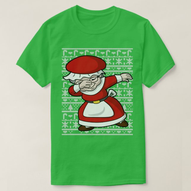Dabbing Sra Claus Ugly Navidades Sweater (Diseño del anverso)