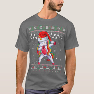 Dabbing Unicorn Santa Sweater Navidades feos niños