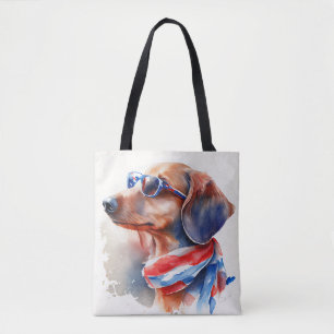 DACHSHUND 4 DE JULIO BOLSA DE TOTE