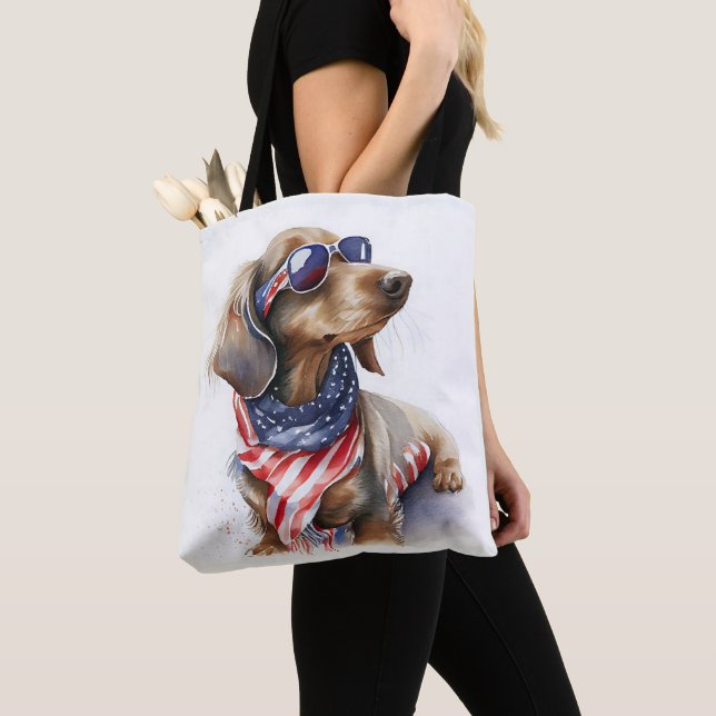 DACHSHUND 4 DE JULIO BOLSA DE TOTE (Detalle)