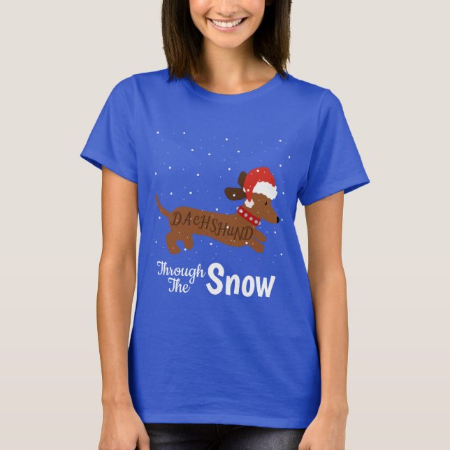 Dachshund a través de la camisa de la nieve (Anverso)