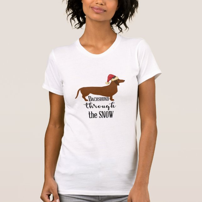 Dachshund a través de la camisa del navidad de la (Anverso)