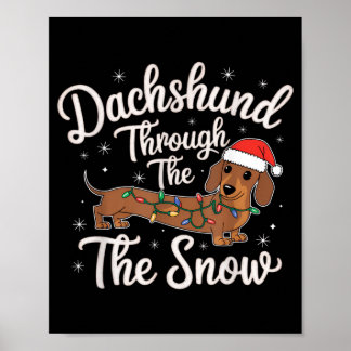 Dachshund a través de la nieve decoración de Navid