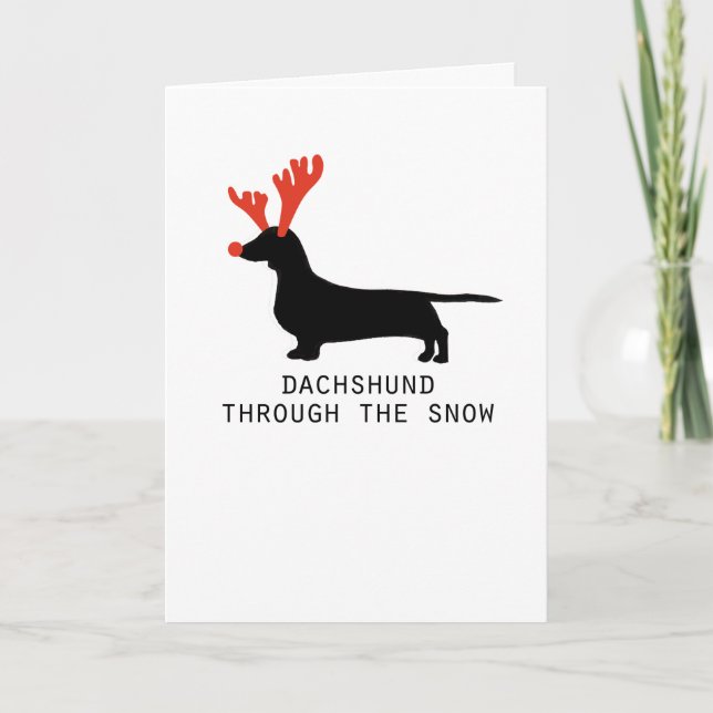 Dachshund A Través De La Tarjeta De Navidades De N (Anverso)