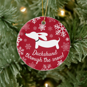 Dachshund A Través Del Ornamento Del Árbol De Navi
