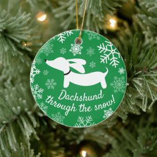 Dachshund A Través Del Ornamento Del Árbol De Navi