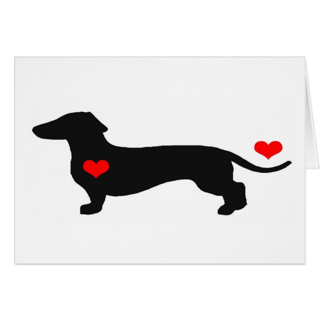 Dachshund Amor con corazones (Anverso (Horizontal))