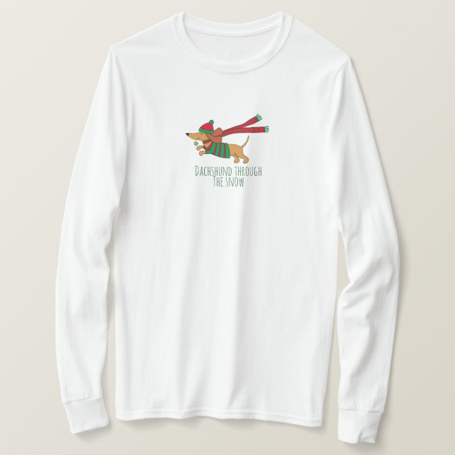 Dachshund atraviesa la camiseta de manga larga de  (Anverso del diseño)