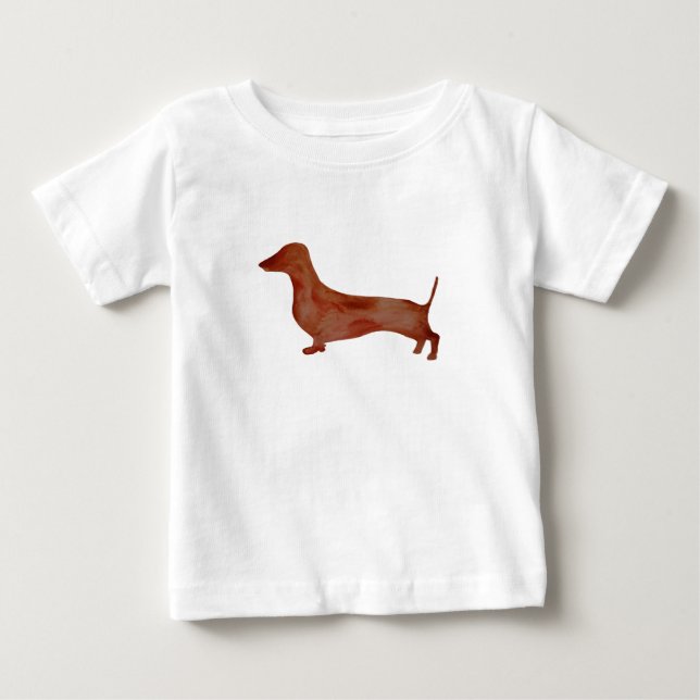 Dachshund Brown Dog Baby Fine Jersey T-Shirt, (Anverso)