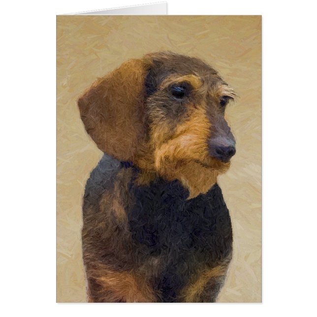 Dachshund (Cabezal alambrada) Pintura original de  (Frente)